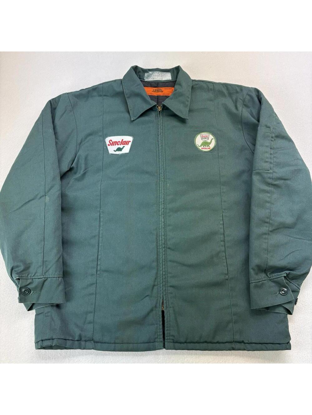 Vintage Sinclair Gas & Oil Service Work Jacket Size Large Green